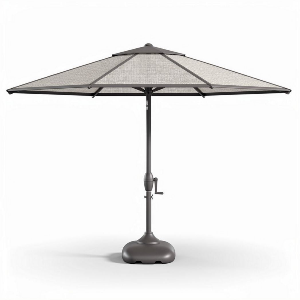 Parasolk met een grijze afwerking van 200 x 200 x 250 cm voor buitengebruik