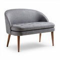 Grijs stoffen loveseat met houten poten 120 x 70 x 80cm