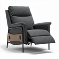 Relaxfauteuil met verstelbare rugleuning en voetensteun stof grijs 85 x 80 x 100cm