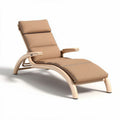 Ligstoel van kunststof met verstelbare rugleuning beige 180 x 65 x 90cm