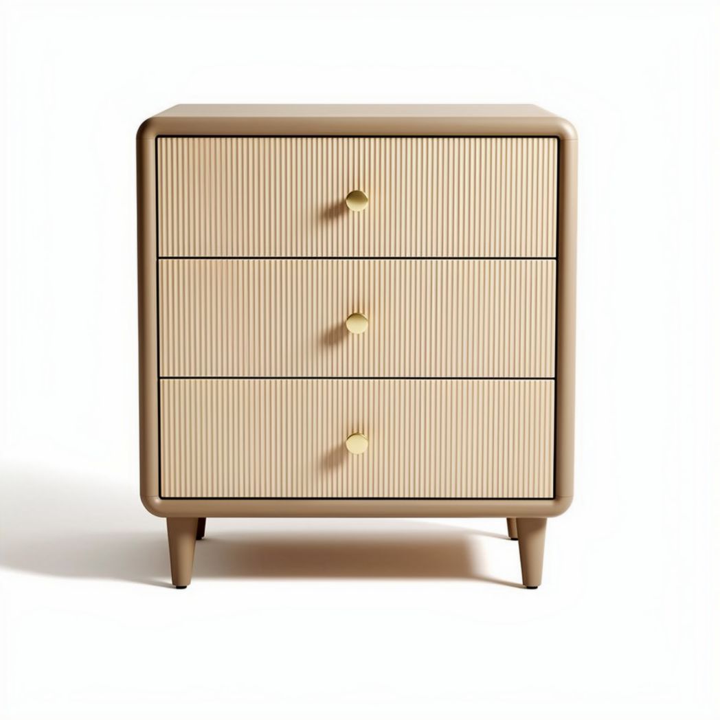 Nachtkastje van MDF met drie lades in beige 60 x 40 x 50cm