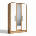 Kast met spiegel van hout en wit MDF 180 x 90 x 50 cm