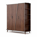 houten garderobekast met open schappen en een afmeting van 120 x 60 x 180cm