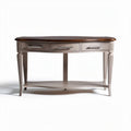 Houten console tafel met drie lades en veelkleurig bovenblad 120 x 60 x 75cm