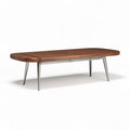 Lange rechthoekige salontafel van hout en metaal 150 x 75 x 45cm